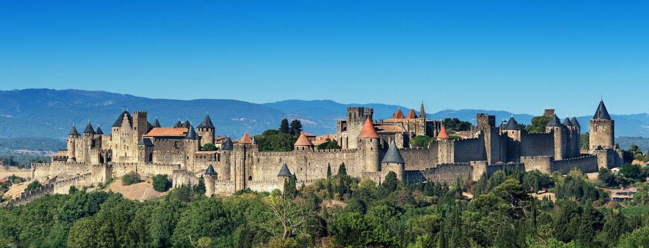 unique french medieval Carcassonne fortress  added to the UNESCO list of World Heritage Sites