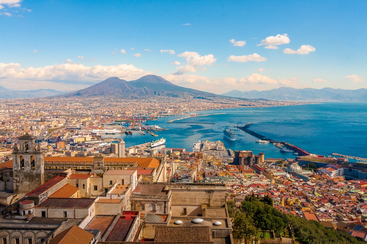 Naples Cityscape - Stunning panorama with the Mount Vesuvius