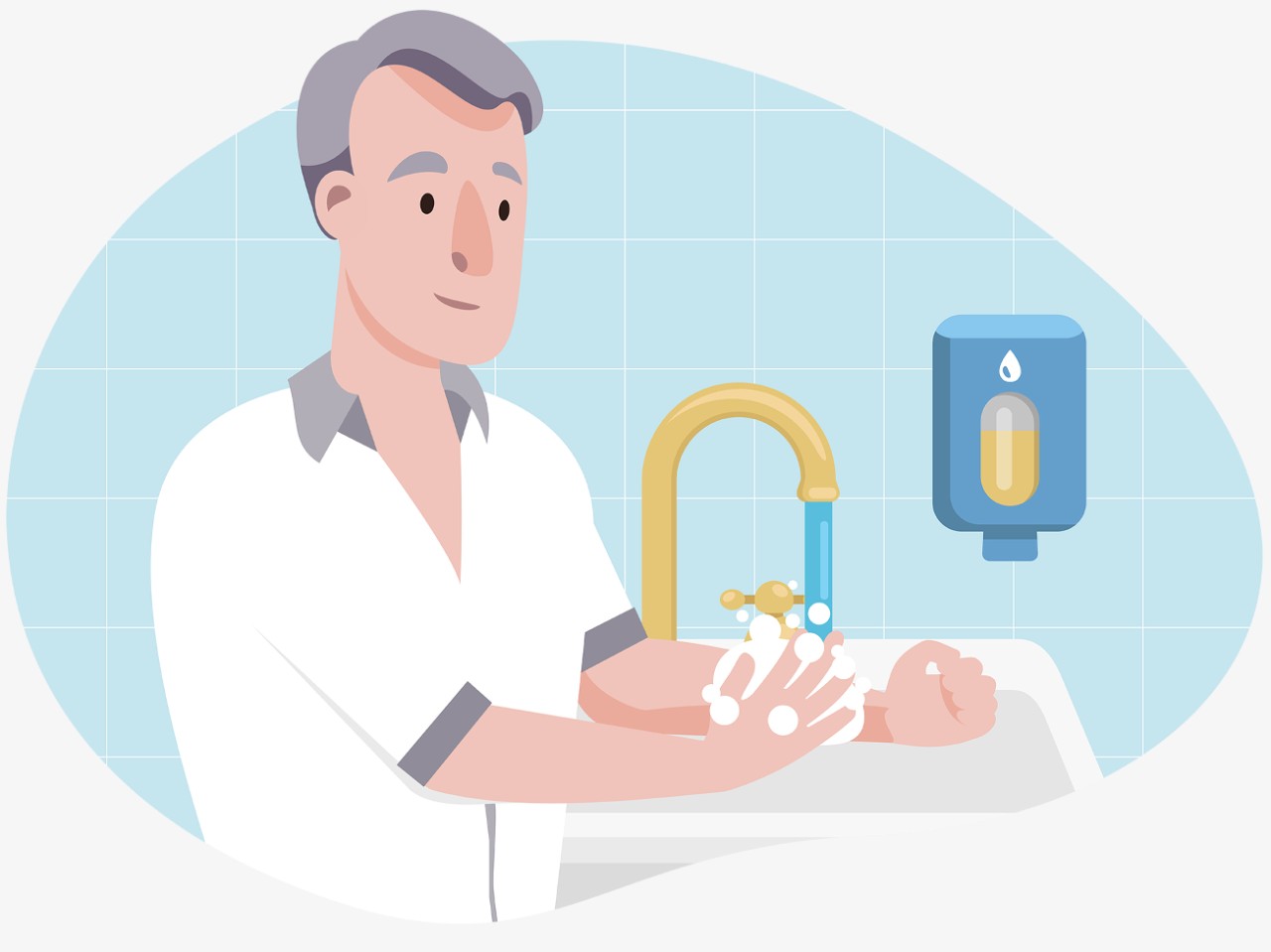 Při vstupu na dialyzační sál si umyjte paži s cévním přístupem teplou vodou a mýdlem. Paži si osušte jednorázovým ručníkem.